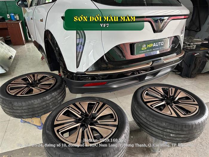 Sơn mâm + chi tiết màu Desert Titanium Gold xe VF7