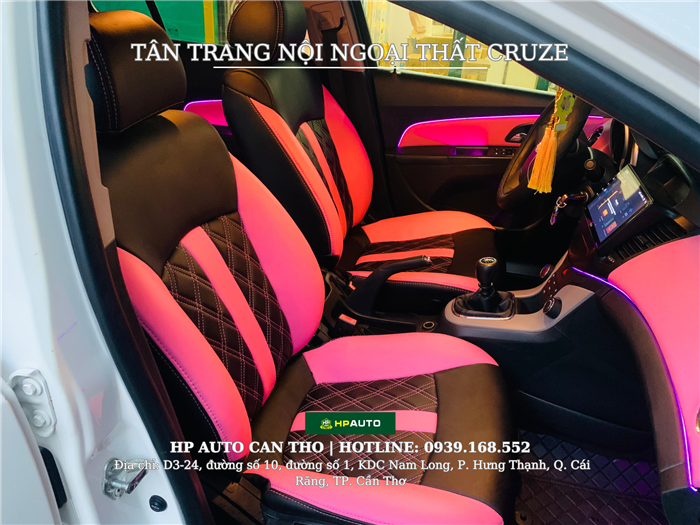 Bọc ghế da Cruze đen hồng