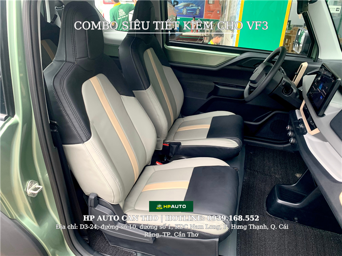 Bọc ghế da VF3 hoạ tiết theo zin